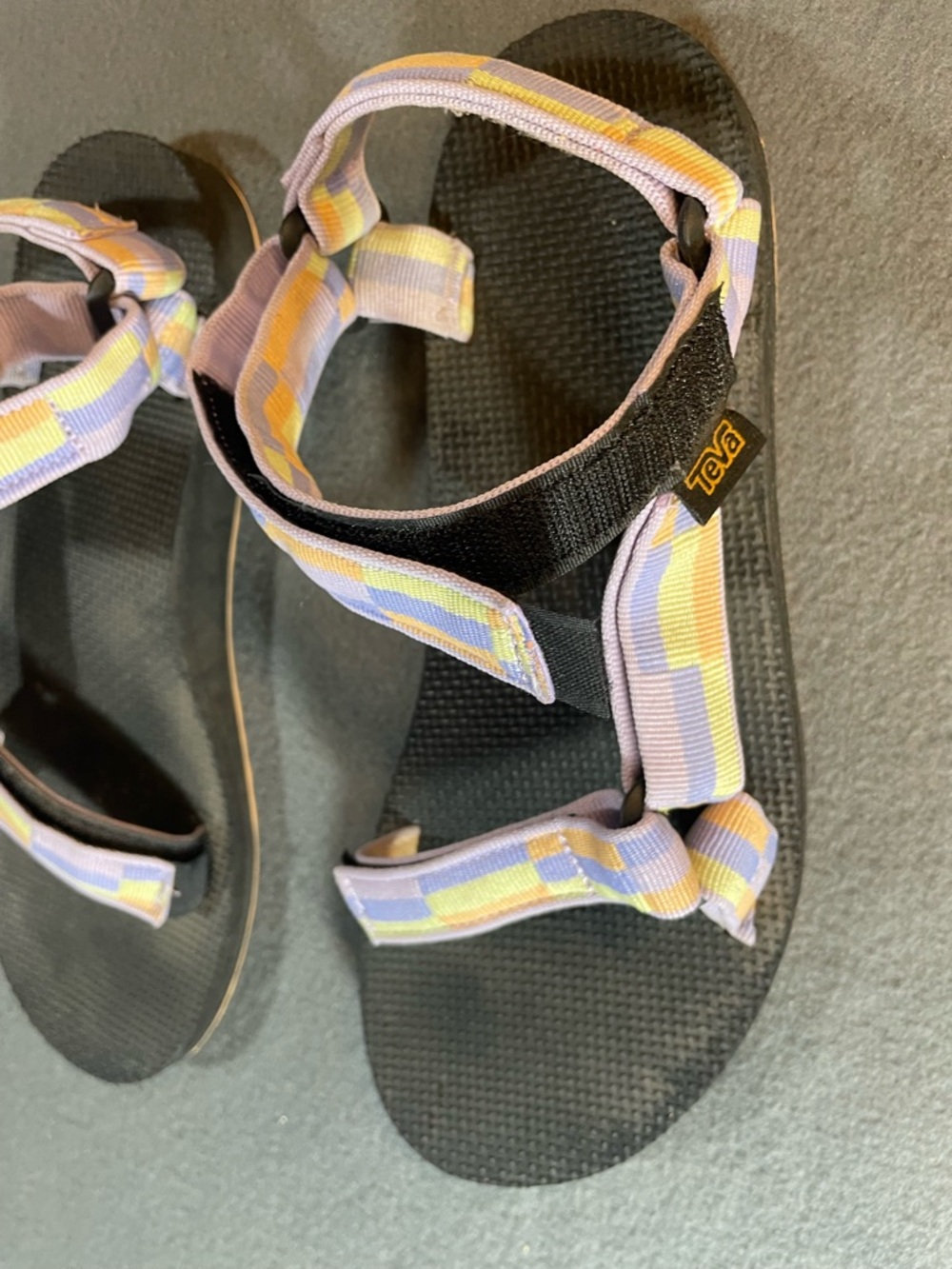 Teva Pastel Striped Strap Sandal in Lavender, Yellow and Black - Picture 2 of 6